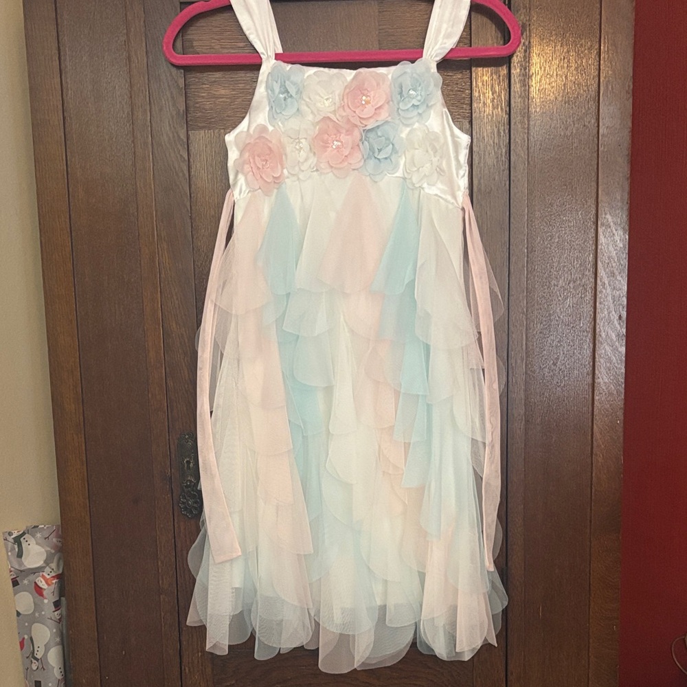 Biscotti Pink and Blue Layered Floral Dress